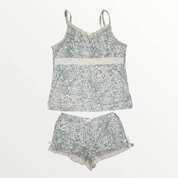 Kathryn gray leopard pajama short set Lounge wear small - Picture 1 of 7